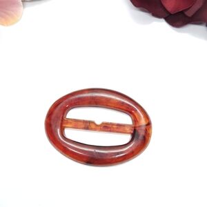Vintage Tortoise Shell Lucite Large Belt Buckle